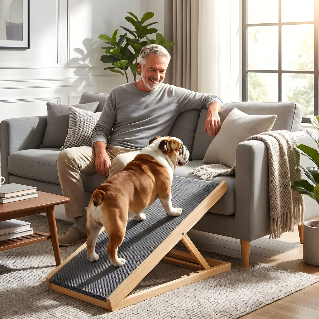 Rampe pliable en bois pour chien, 2 tailles