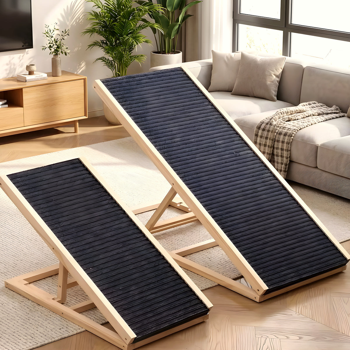 Rampe pliable en bois pour chien, 2 tailles
