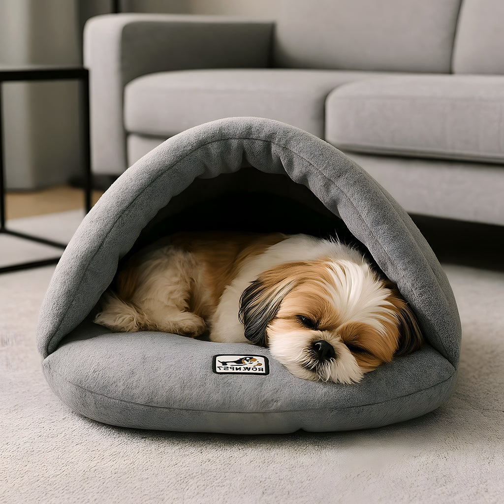 Sac de couchage grotte en polaire pour petit chien