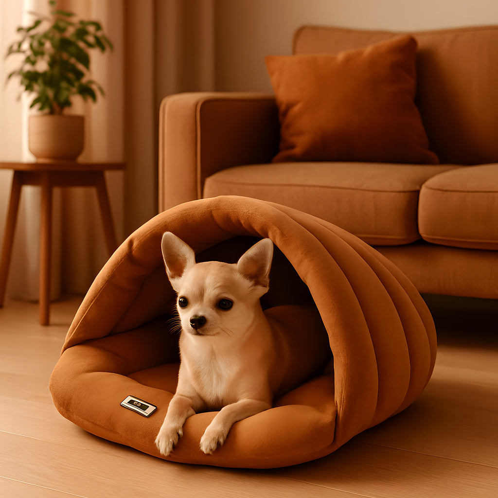 Sac de couchage grotte en polaire pour petit chien