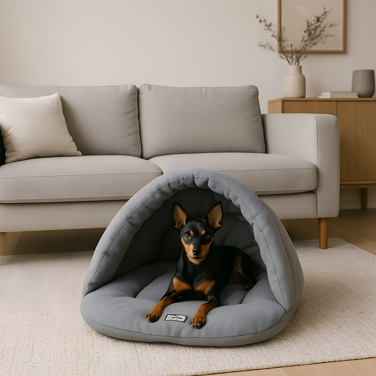 Sac de couchage grotte en polaire pour petit chien