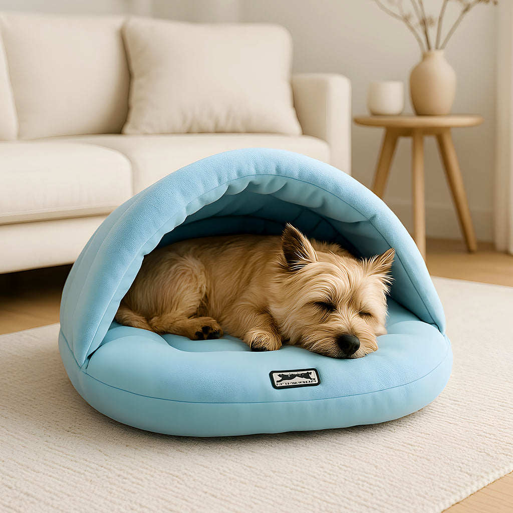 Sac de couchage grotte en polaire pour petit chien