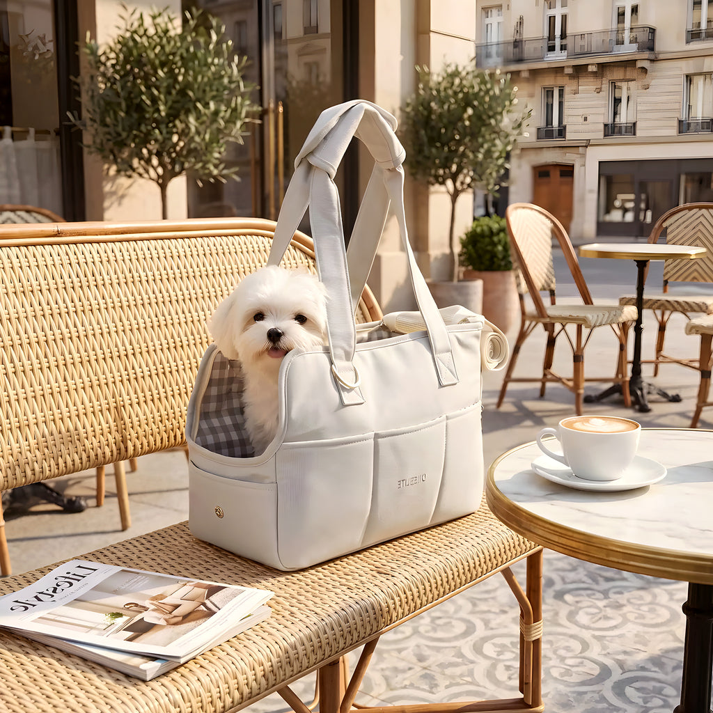 Sac de transport en coton avec coussin pour petit chien