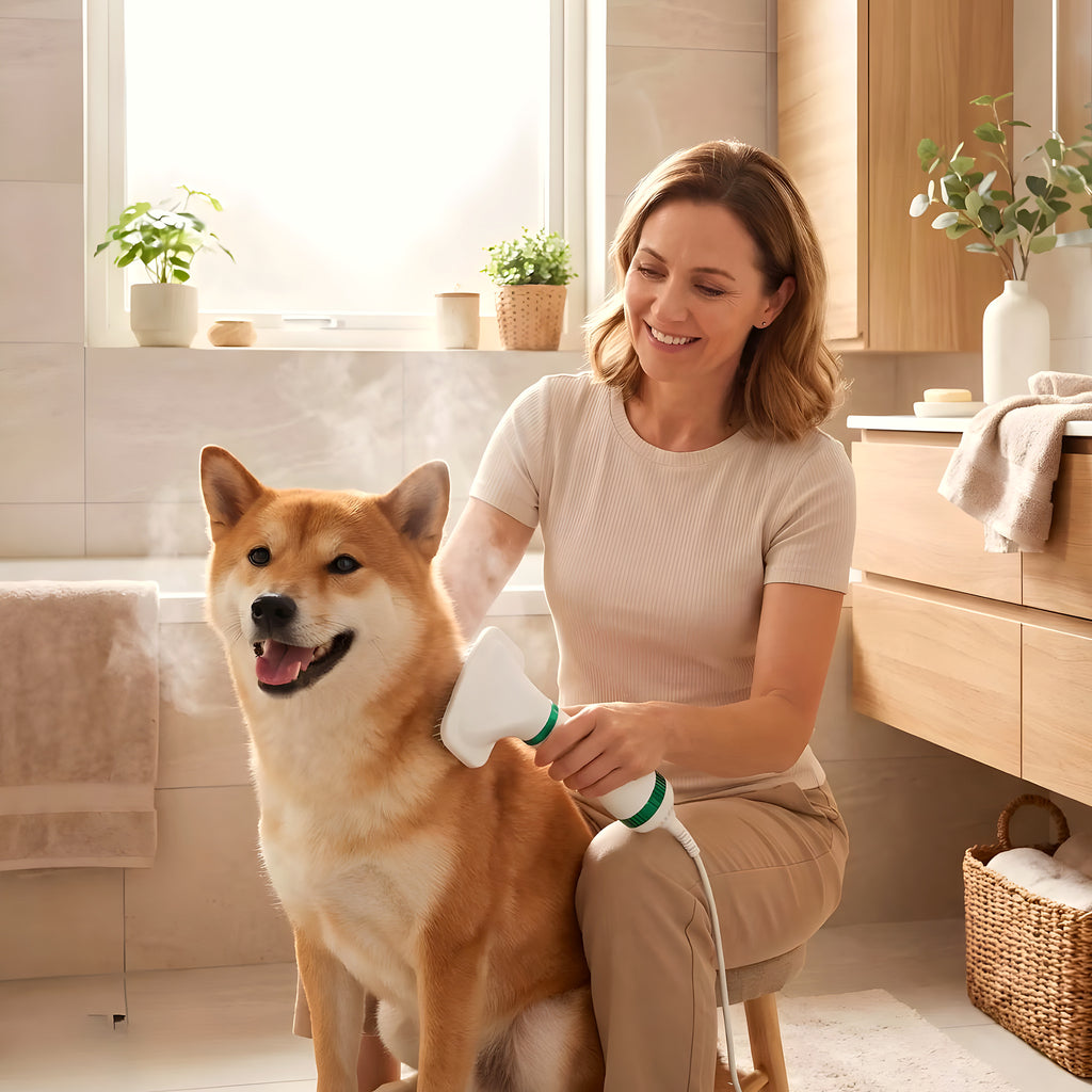 Séchoir et brosse 2-en-1 silencieux pour chien