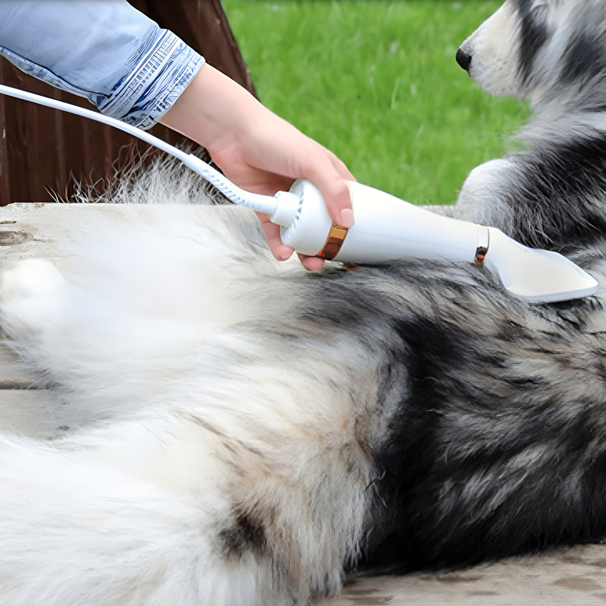 Séchoir et brosse 2-en-1 silencieux pour chien