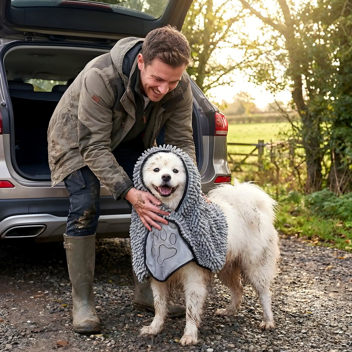 Serviette ultra-absorbante pour chien, 5 coloris