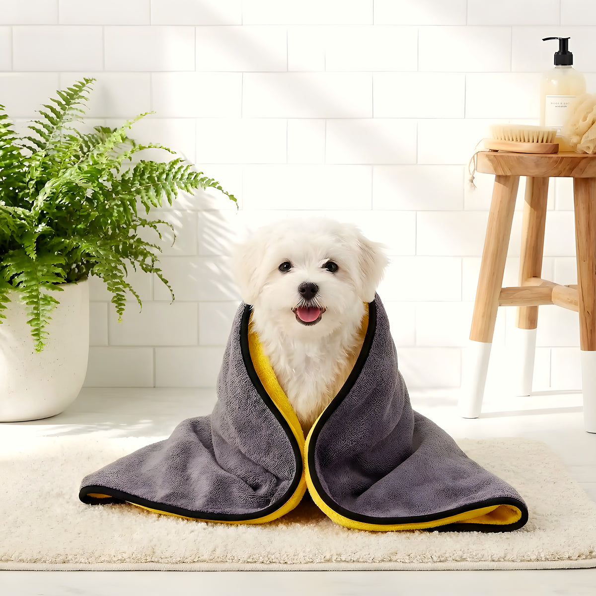 Serviettes microfibre pour chien, lot de 2