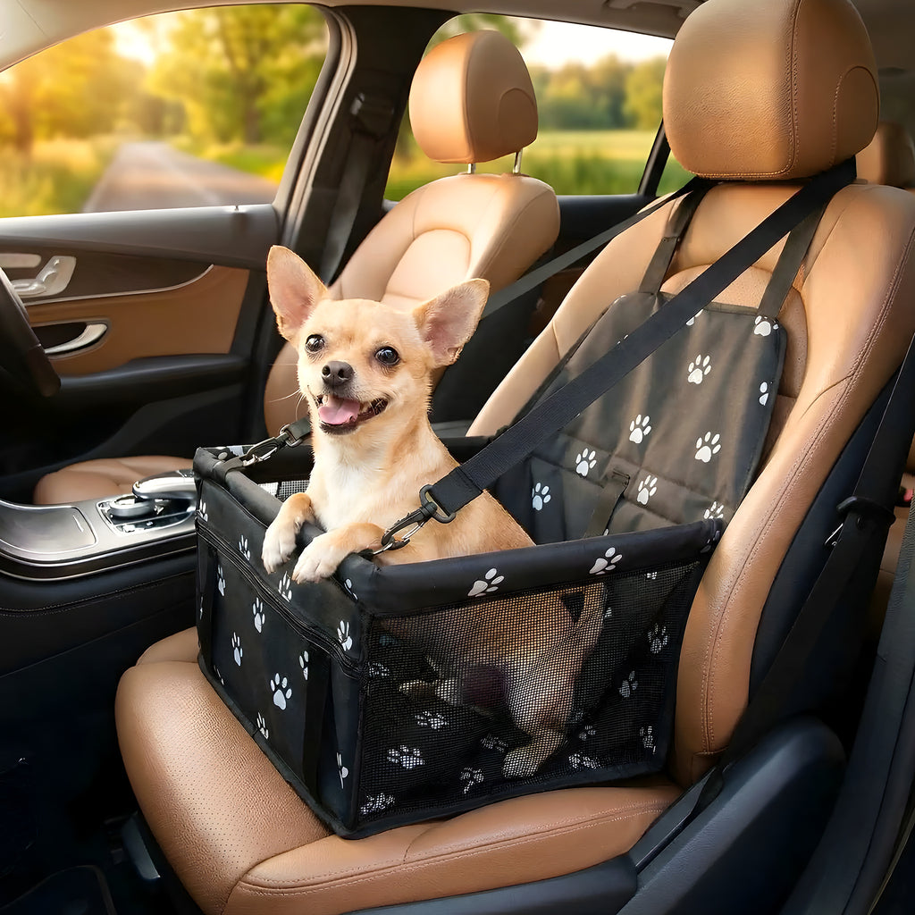 Siège auto pour petit chien avec ceinture de sécurité