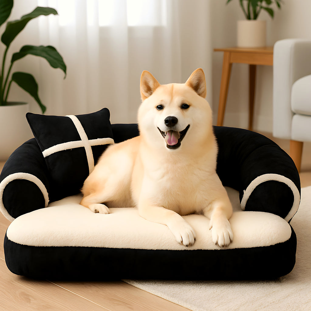 Sofa panier anti-acariens pour chien, 3 coloris