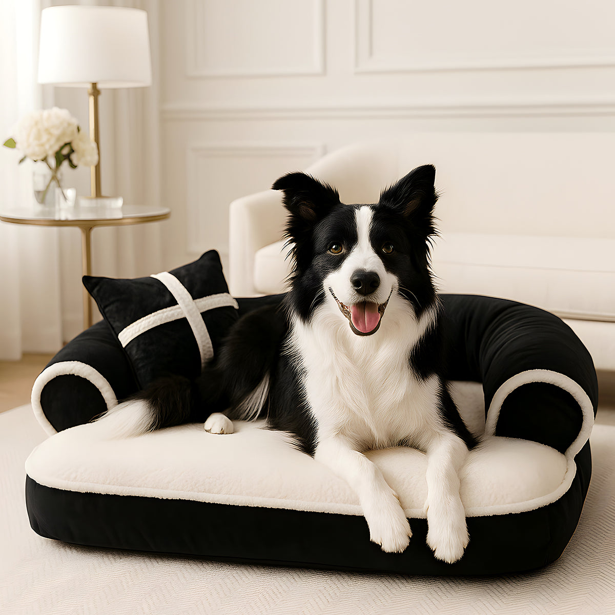 Sofa panier anti-acariens pour chien, 3 coloris