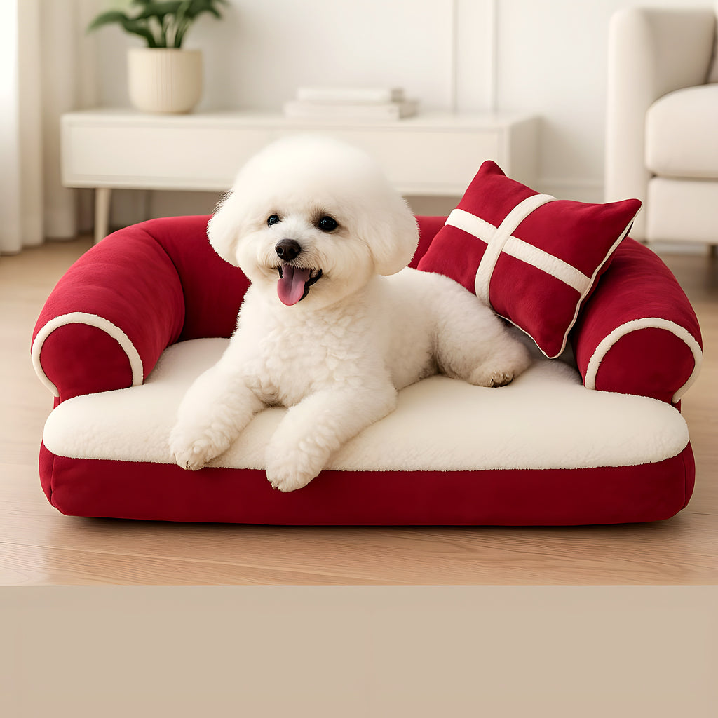 Sofa panier anti-acariens pour chien, 3 coloris