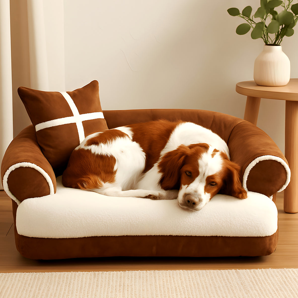 Sofa panier anti-acariens pour chien, 3 coloris