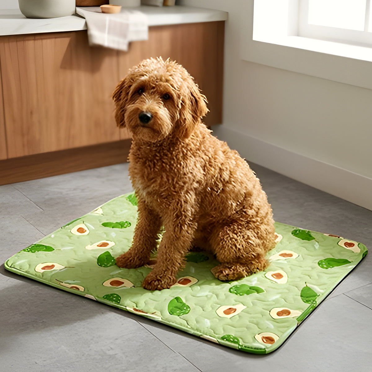 Tapis 4 saisons en coton pour chien, bleu ou vert