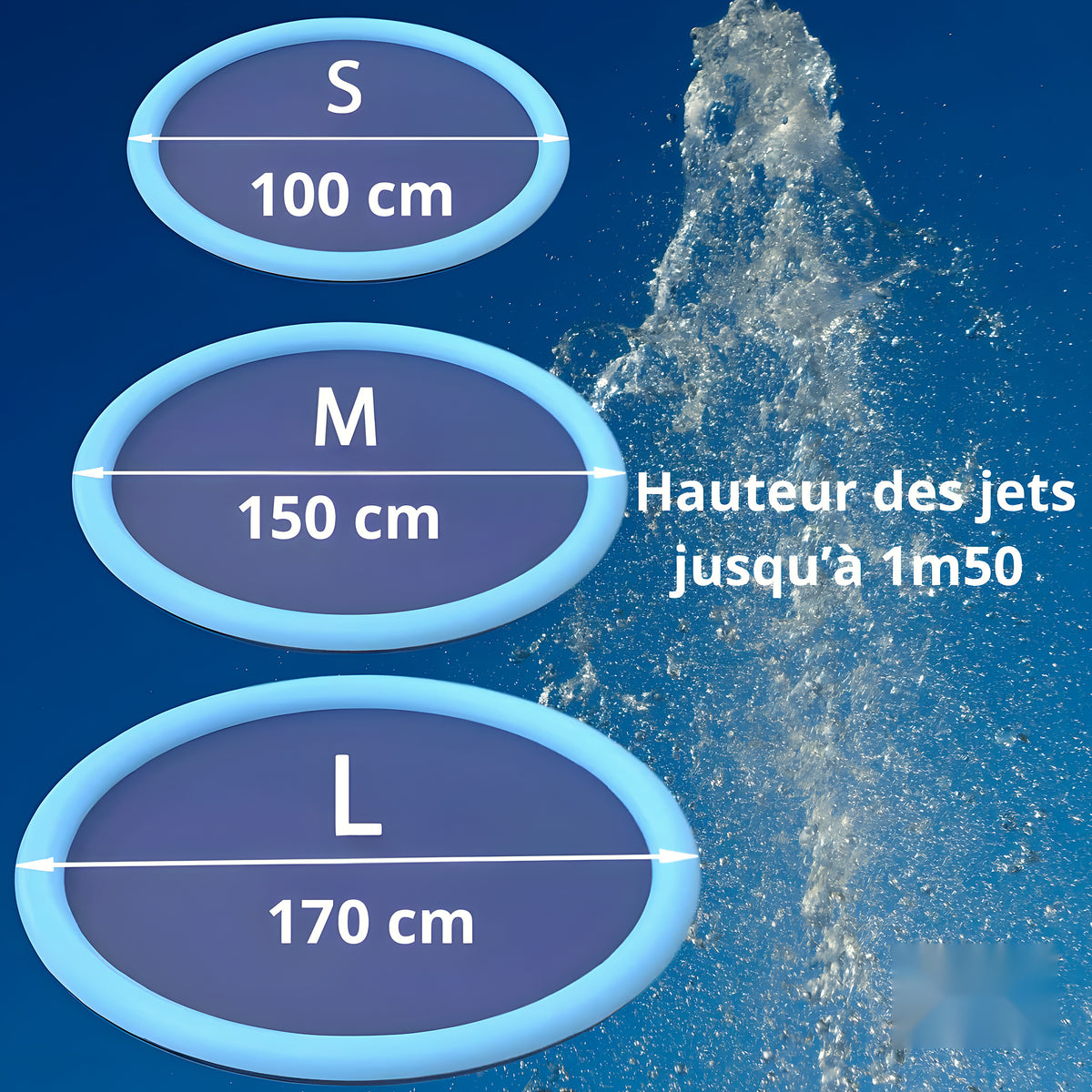 Tapis à jets d'eau pour chien, S à L