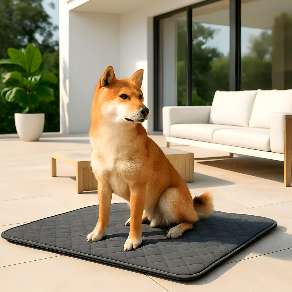 Tapis à mémoire de forme en lin pour chien senior