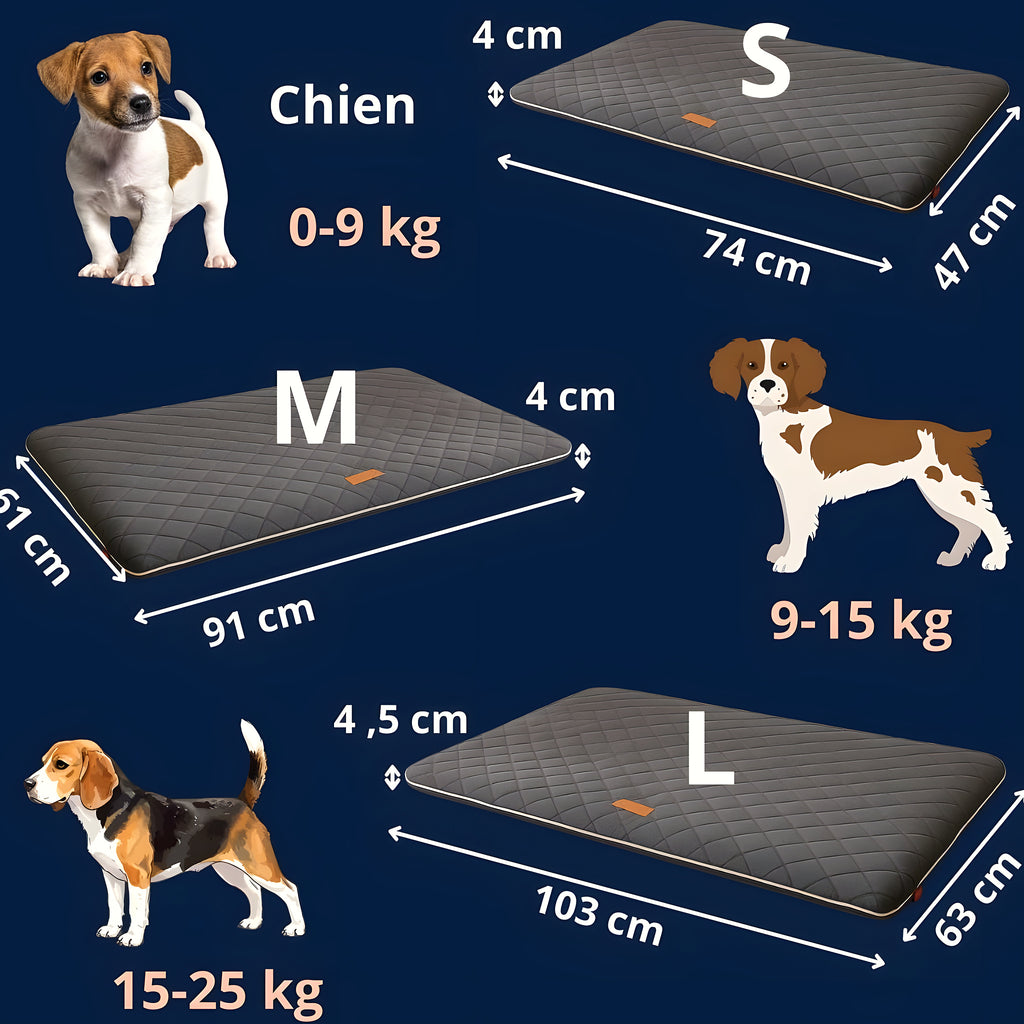 Tapis à mémoire de forme en lin pour chien senior