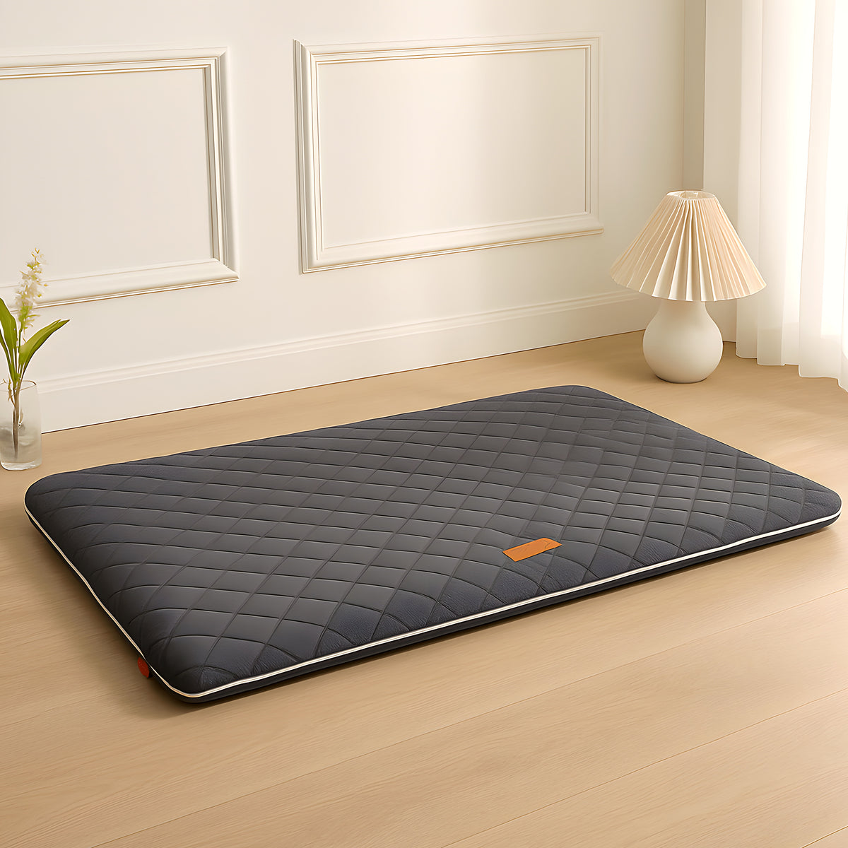 Tapis à mémoire de forme en lin pour chien senior