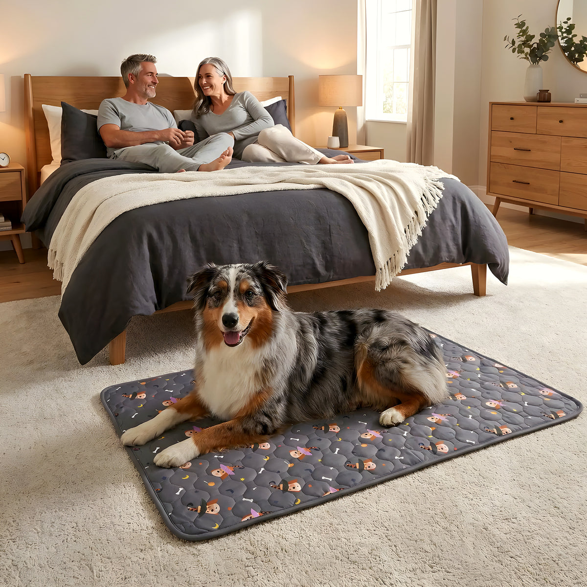 Tapis absorbant lavable motif chien, 4 tailles