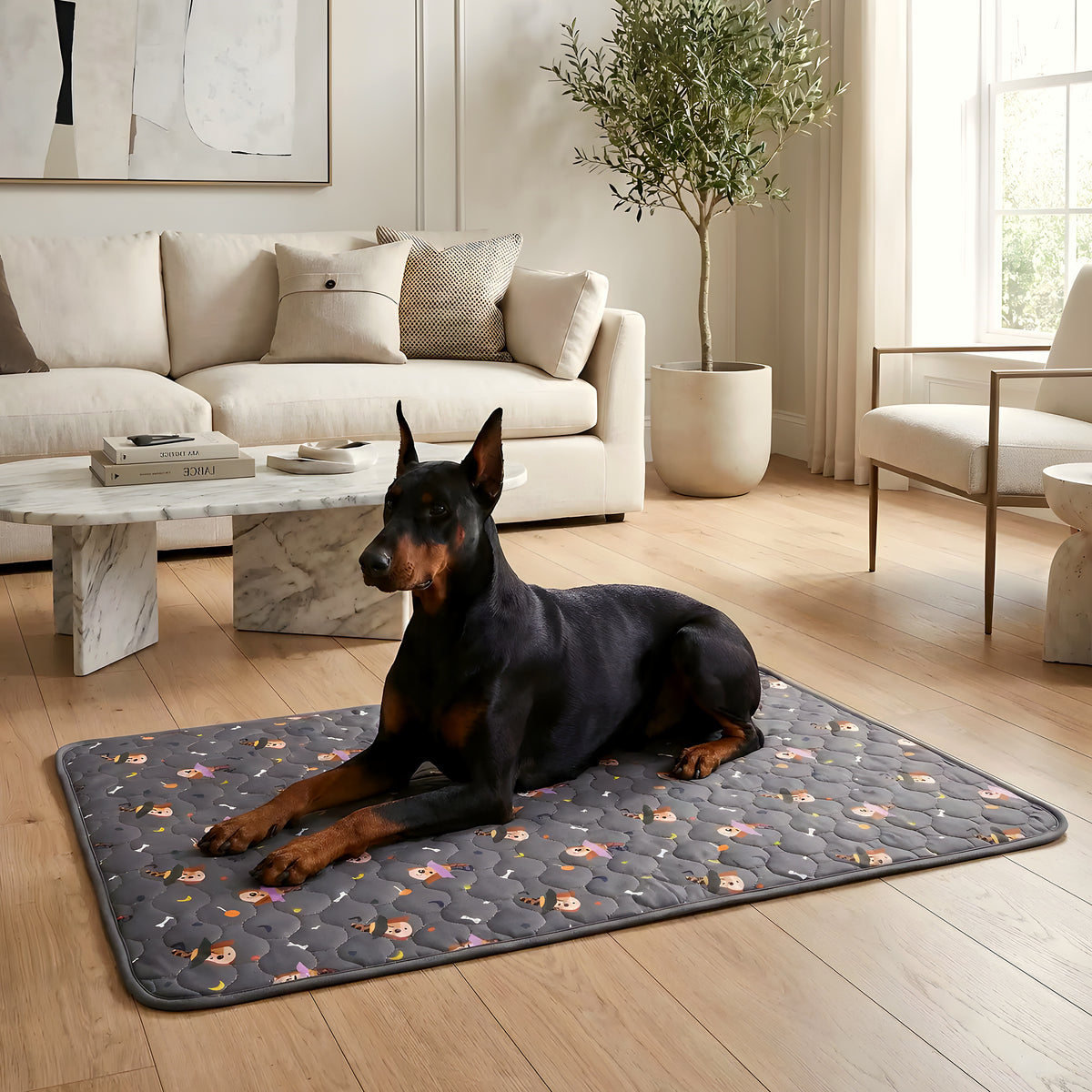Tapis absorbant lavable motif chien, 4 tailles