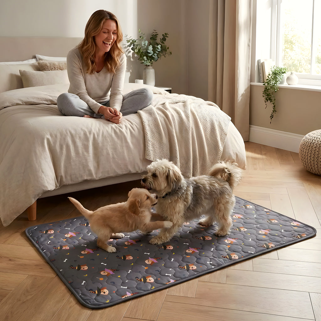 Tapis absorbant lavable motif chien, 4 tailles