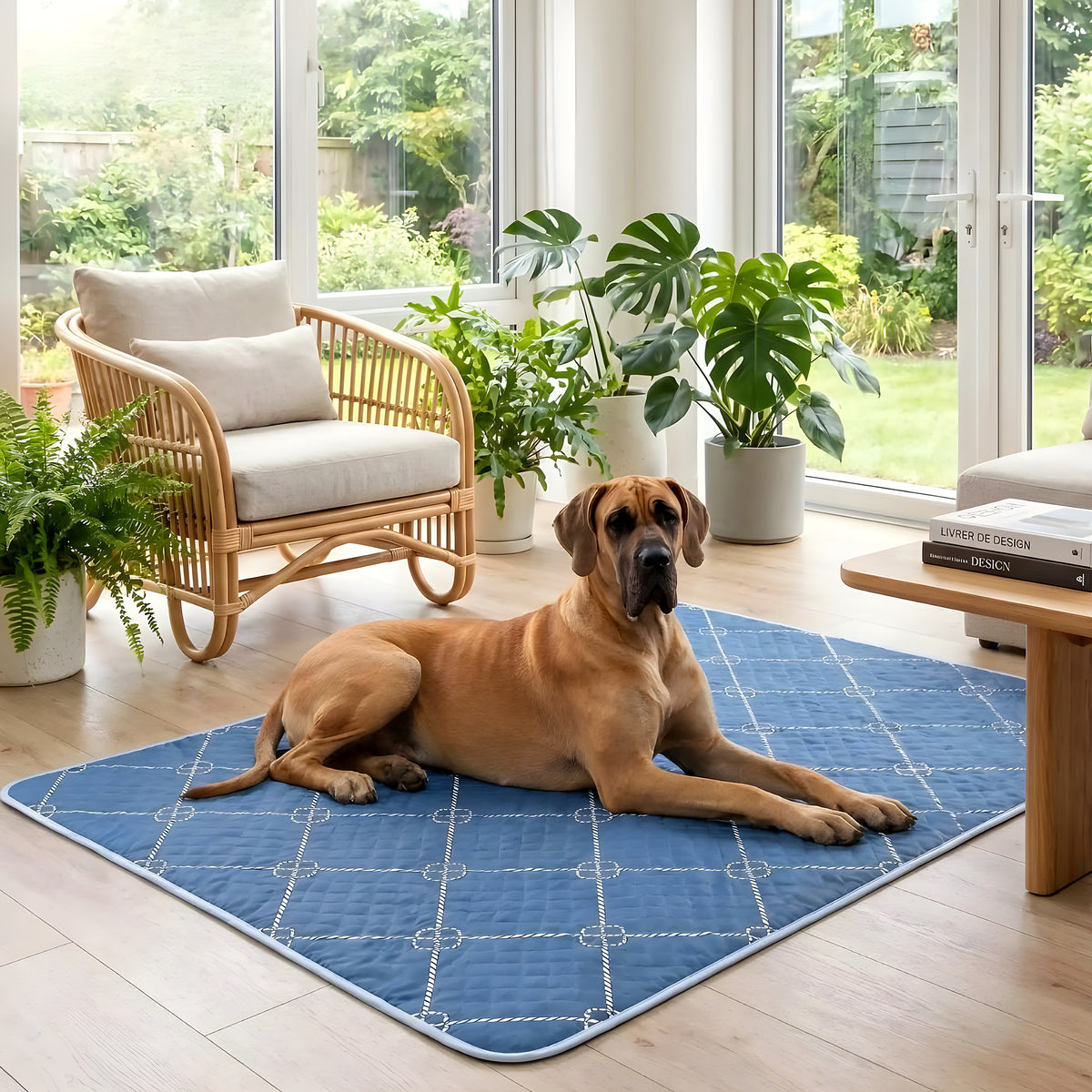 Tapis absorbants lavables bleu roi, lot de 2