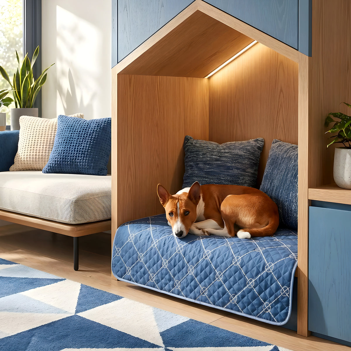 Tapis absorbants lavables bleu roi, lot de 2