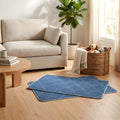 Tapis absorbants lavables bleu roi, lot de 2