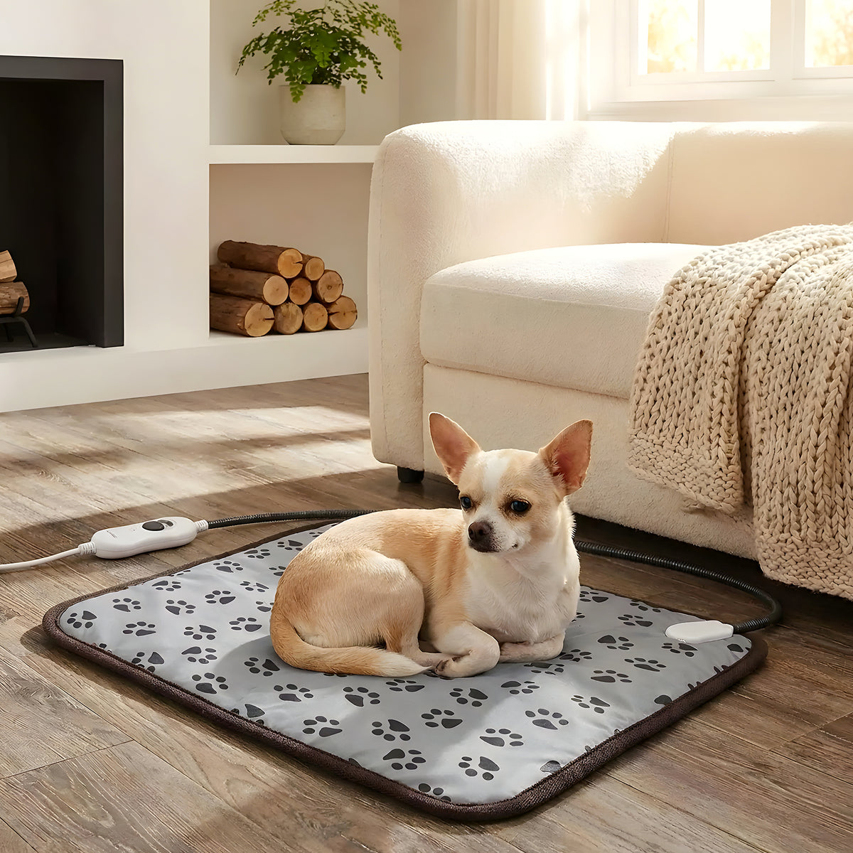 Tapis chauffant électrique 3 niveaux pour chien