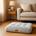 Tapis coussin en peluche grise pour chien, 5 tailles