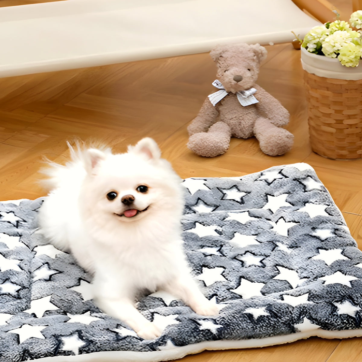 Tapis de couchage en velours corail pour chien, S à XXL
