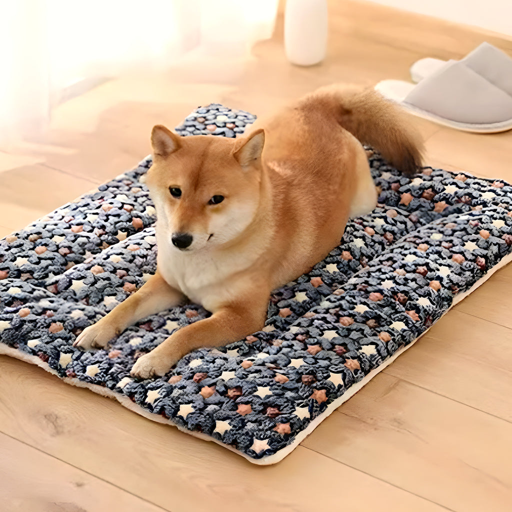 Tapis de couchage en velours corail pour chien, S à XXL