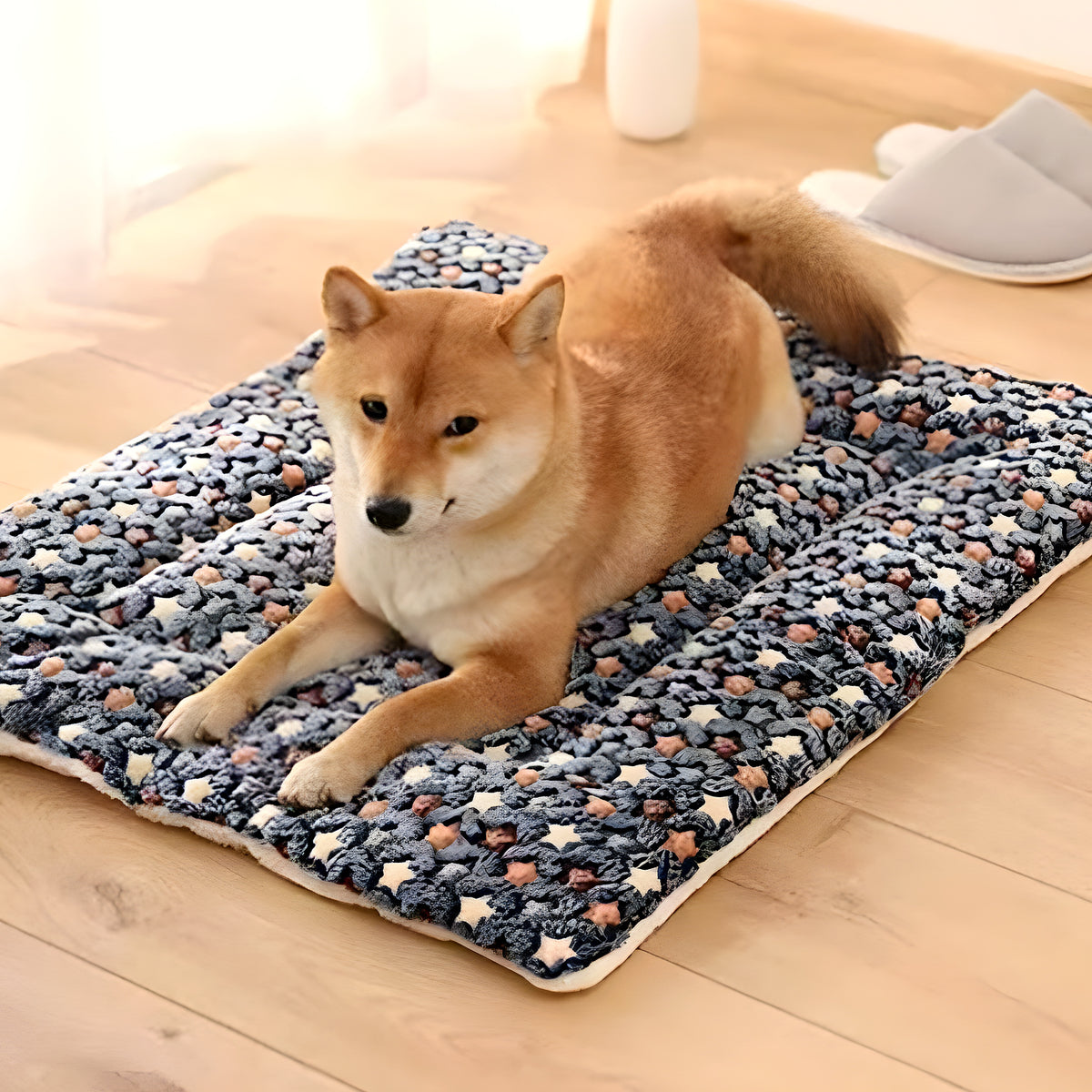 Tapis de couchage en velours corail pour chien, S à XXL
