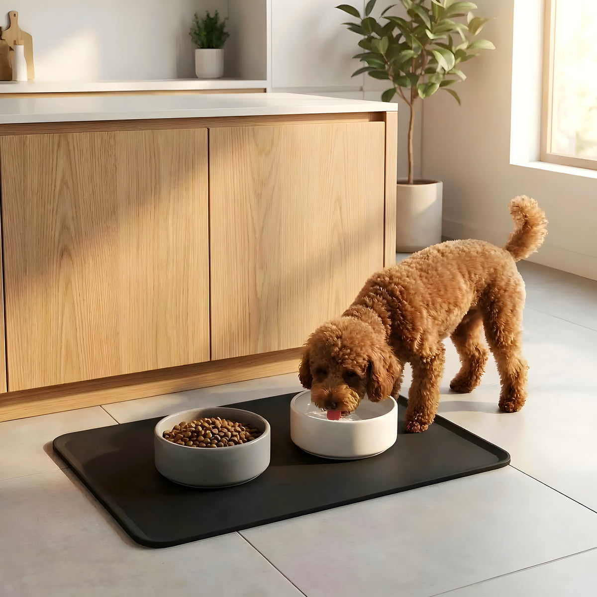 Tapis de gamelle en silicone à bords rehaussés