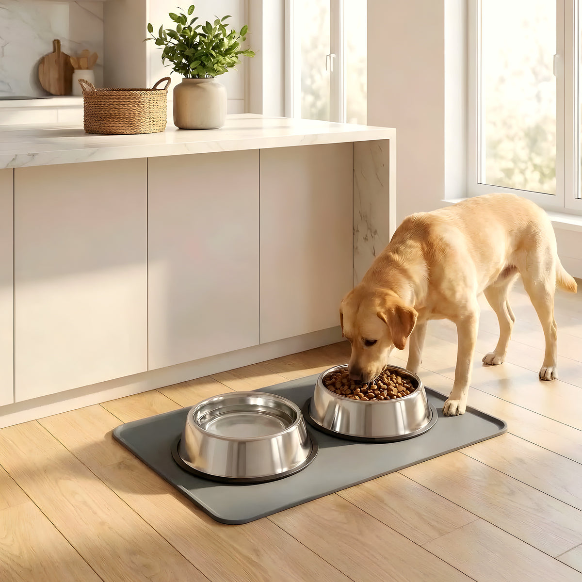 Tapis de gamelle en silicone à bords rehaussés