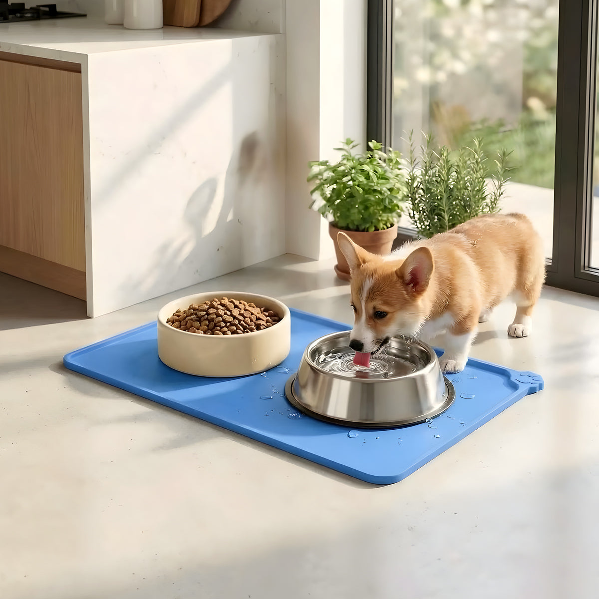 Tapis de gamelle en silicone à bords rehaussés