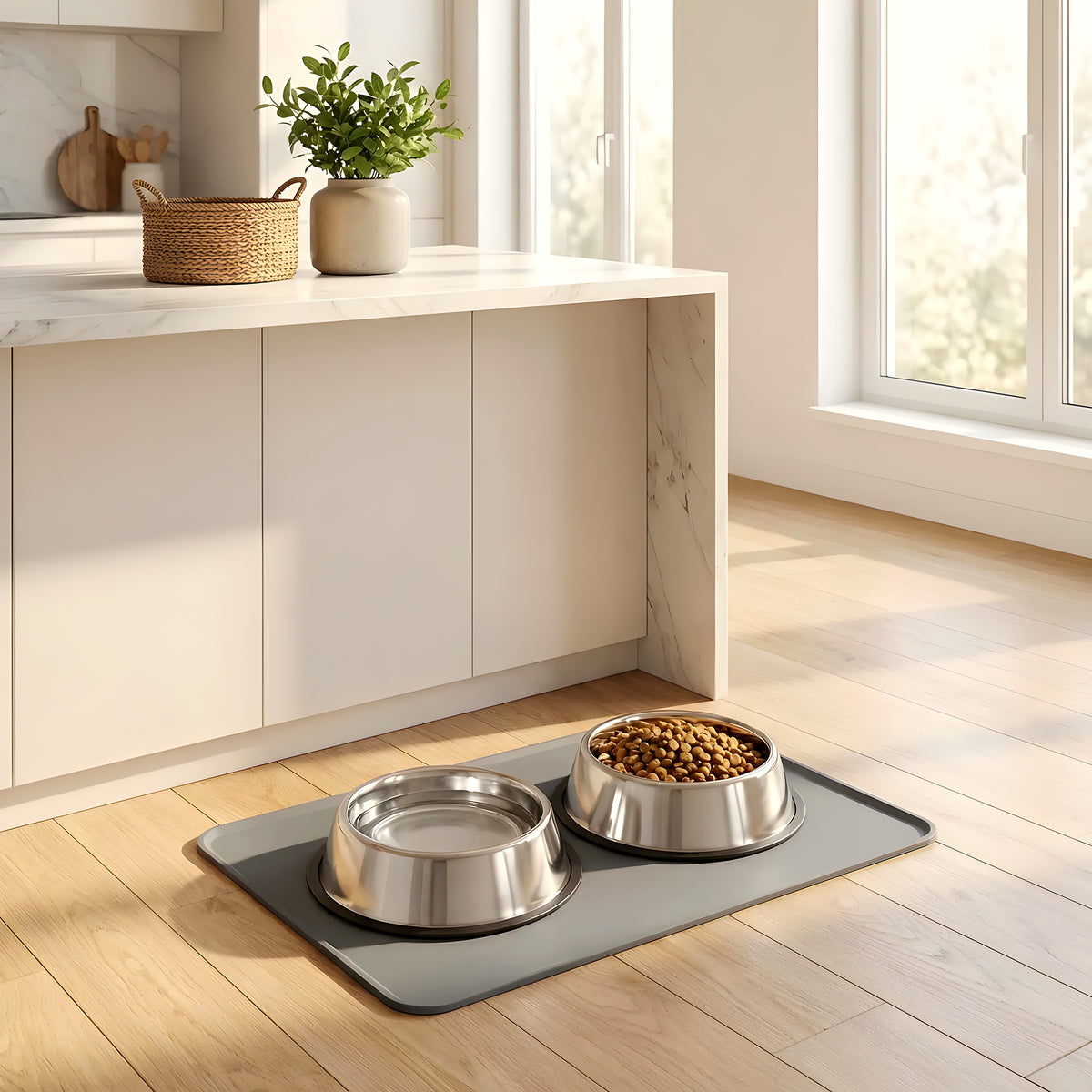 Tapis de gamelle en silicone à bords rehaussés