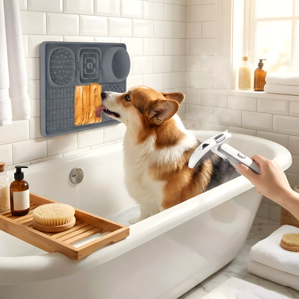Tapis de léchage anti-glouton 6 compartiments pour chien