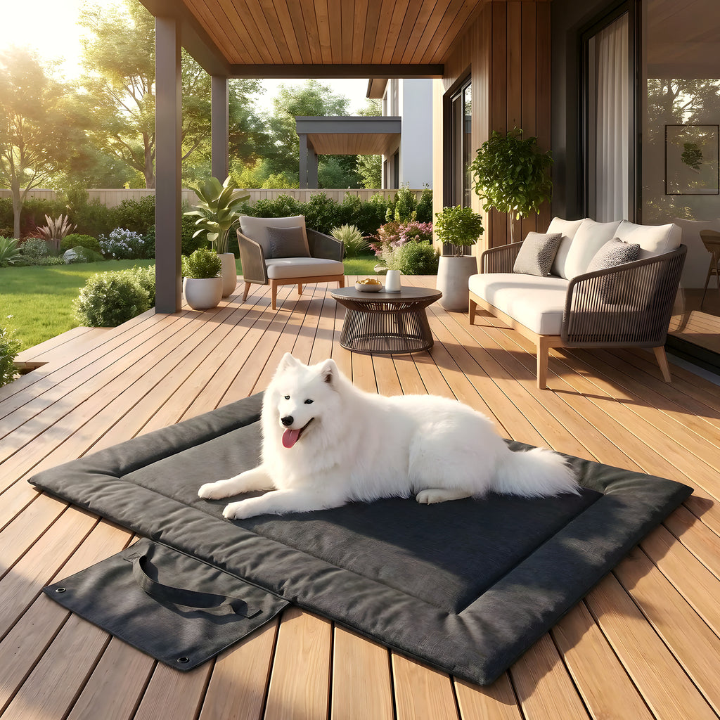 Tapis de voyage imperméable pour chien avec poignée