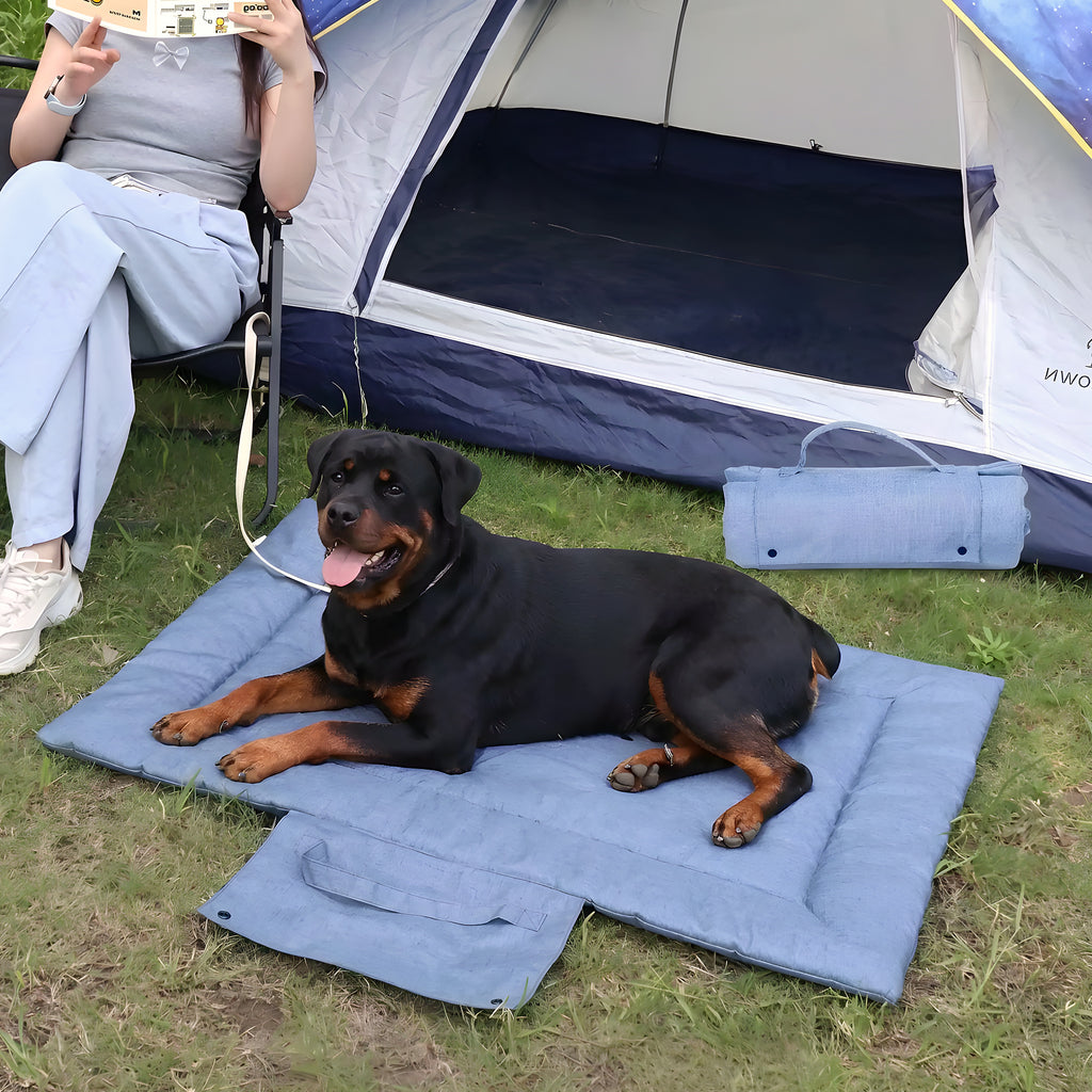 Tapis de voyage imperméable pour chien avec poignée
