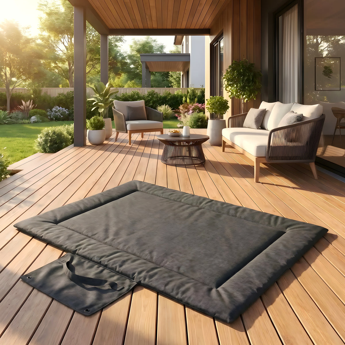 Tapis de voyage imperméable pour chien avec poignée