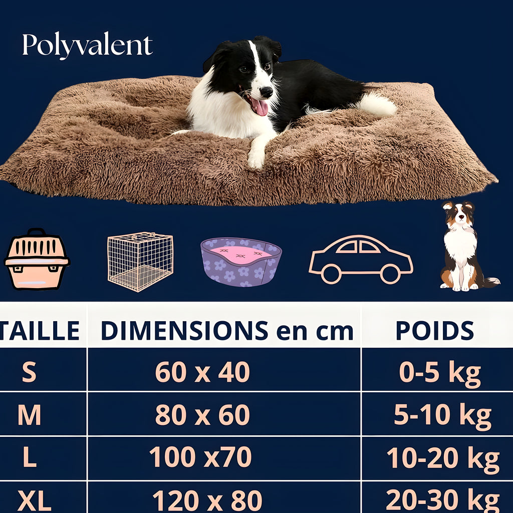 Tapis douillet en peluche à mémoire de forme pour chien