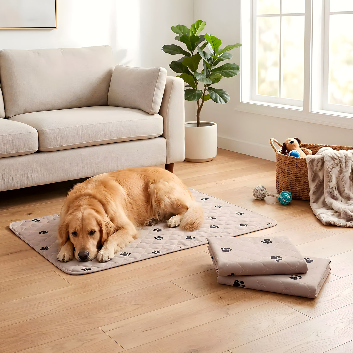 Tapis éducateurs lavables pour chiot, lot de 2