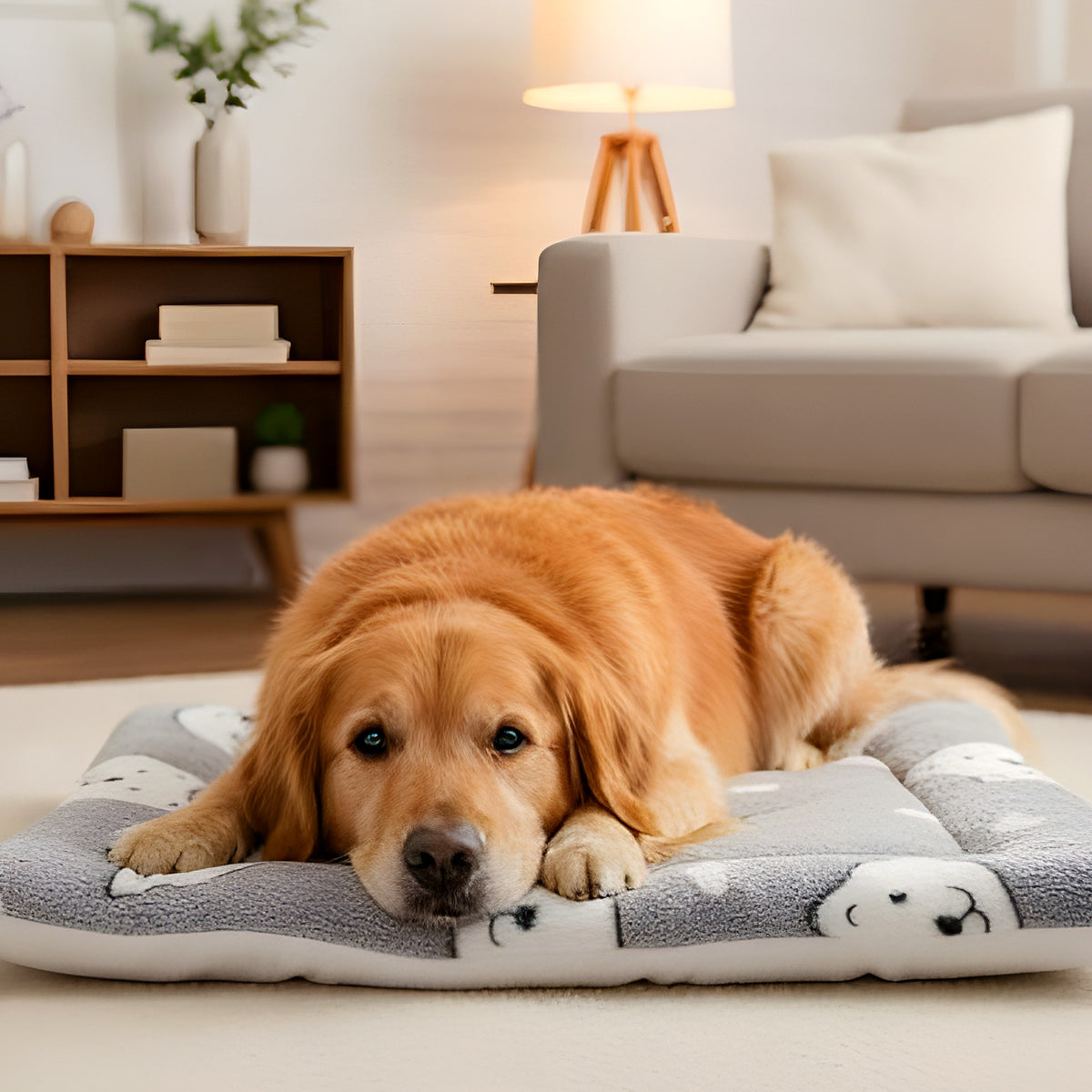 Tapis en flanelle ours rose, gris ou ourson pour chien