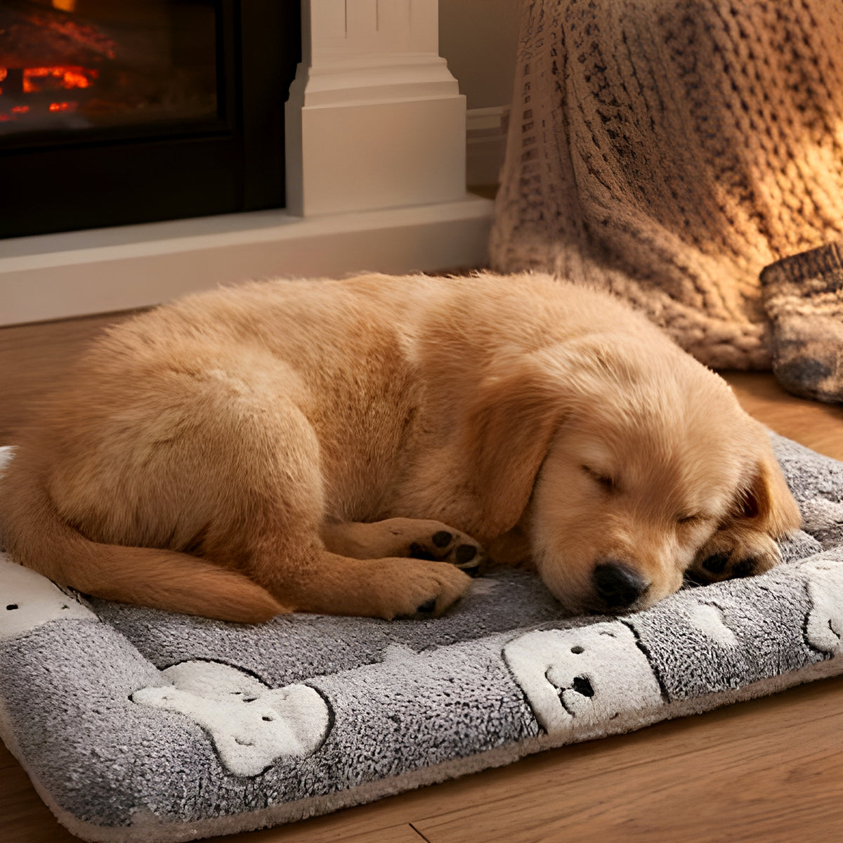 Tapis en flanelle ours rose, gris ou ourson pour chien