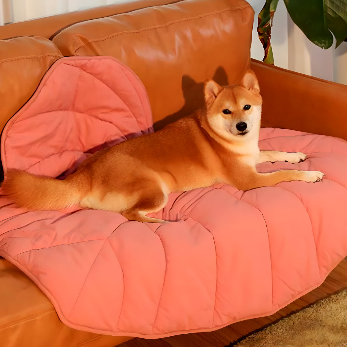 Tapis feuille déco hydrofuge pour chien