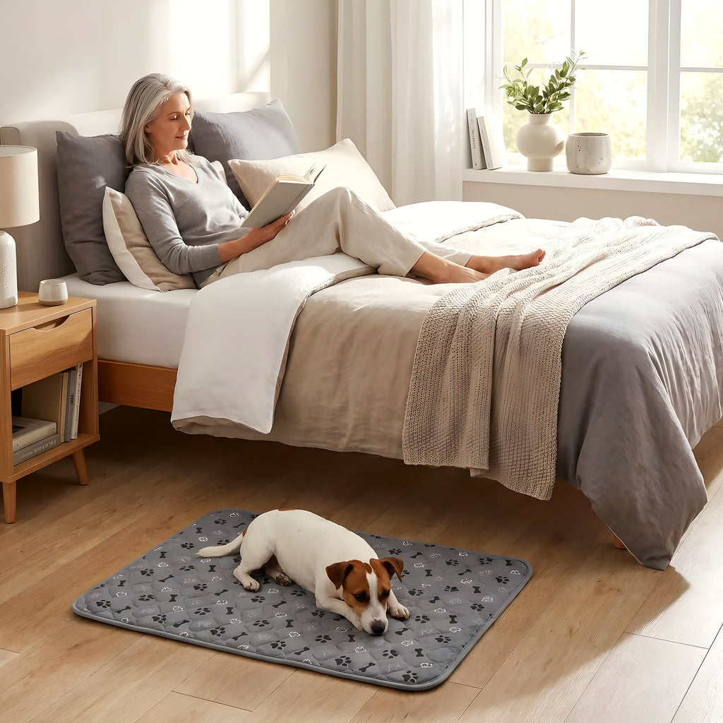 Tapis imperméable motif bouledogue français