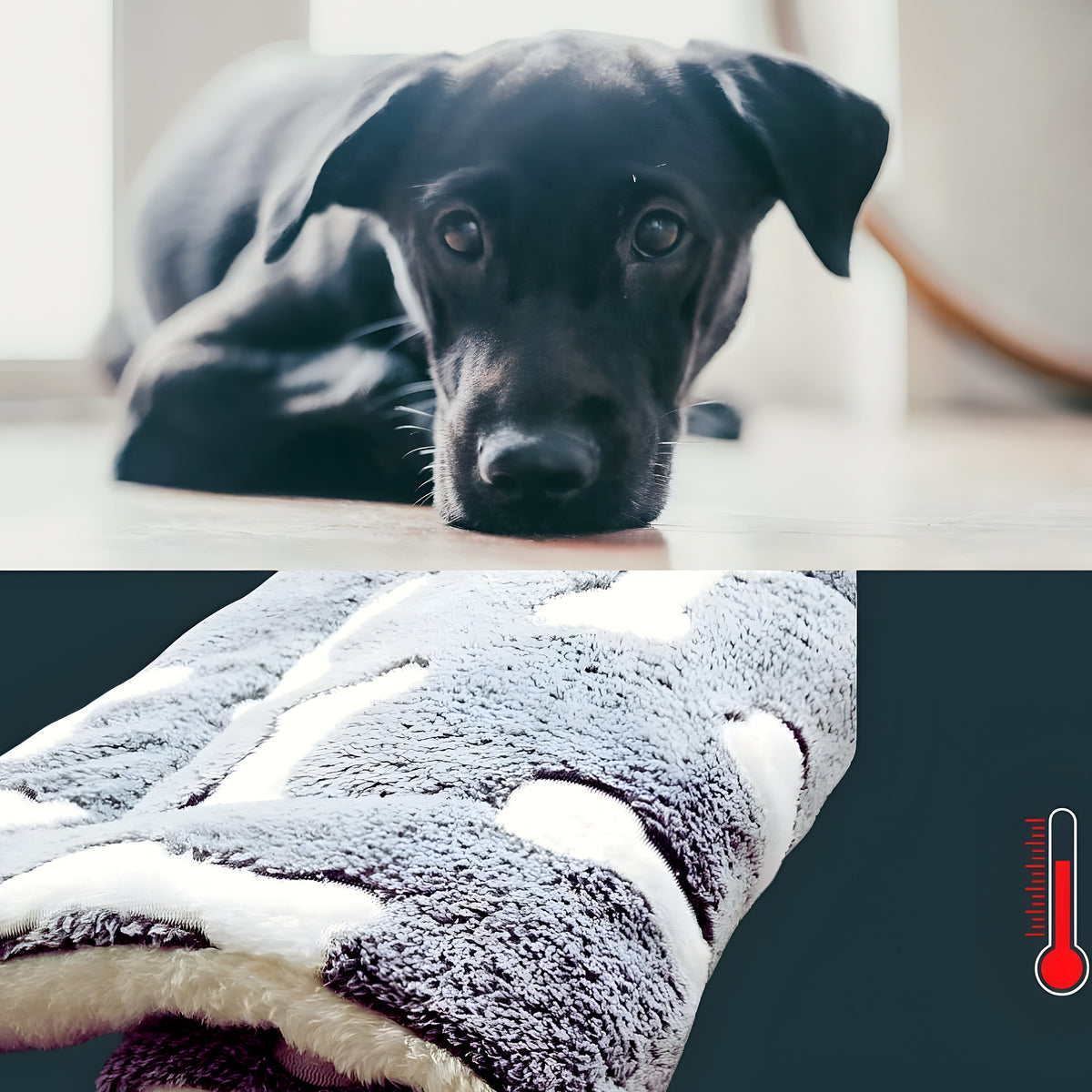Tapis imprimé épais en coton et laine pour chien, S à L