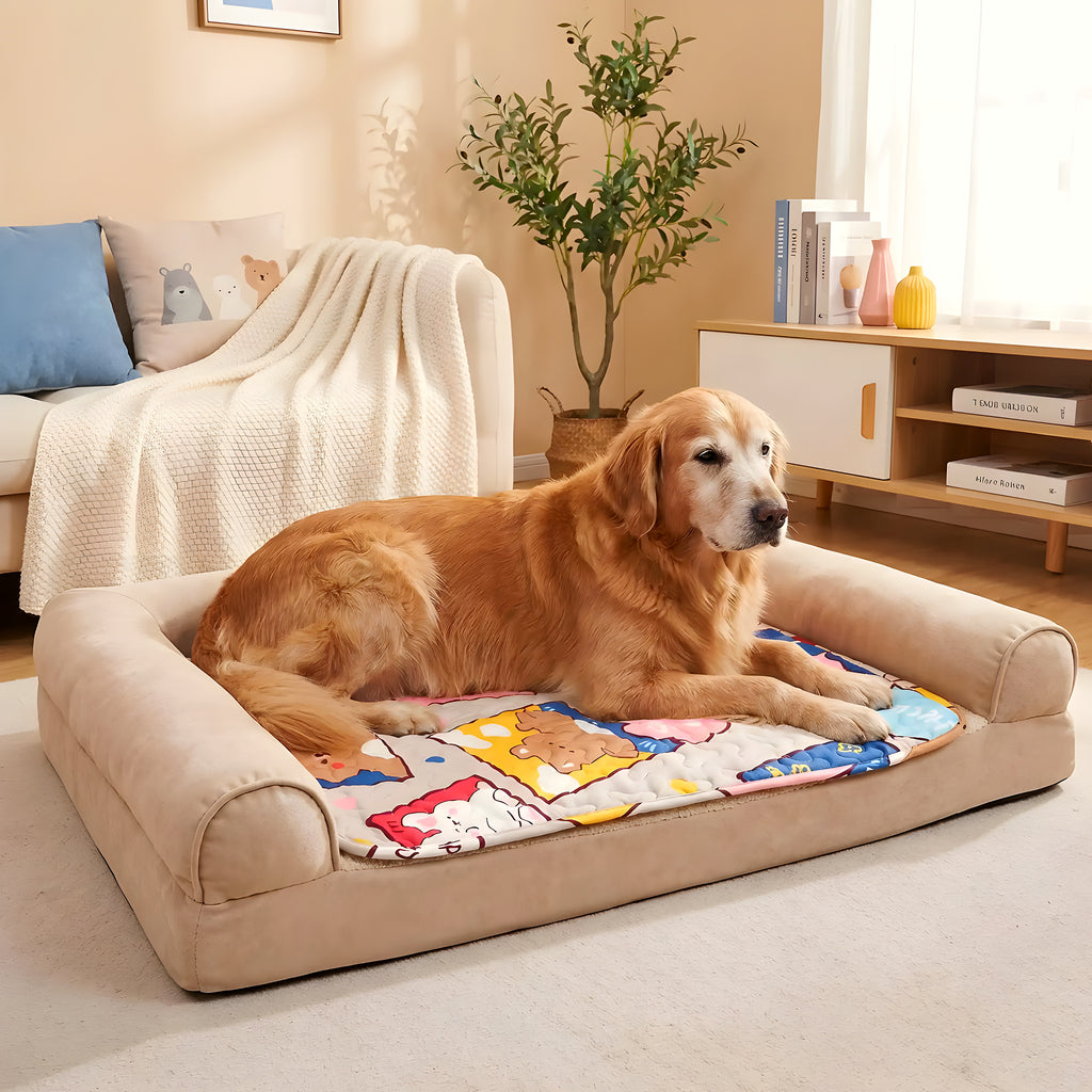 Tapis multicolore en coton lavable pour chien