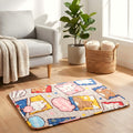 Tapis multicolore en coton lavable pour chien