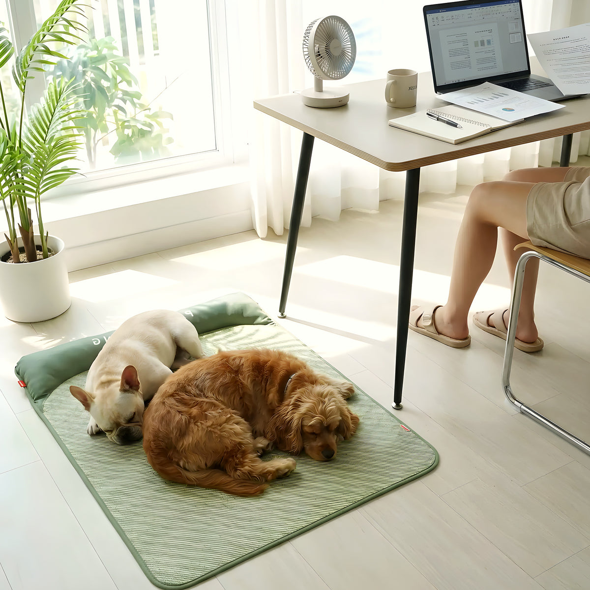Tapis rafraîchissant 3 couches en rotin, 4 tailles